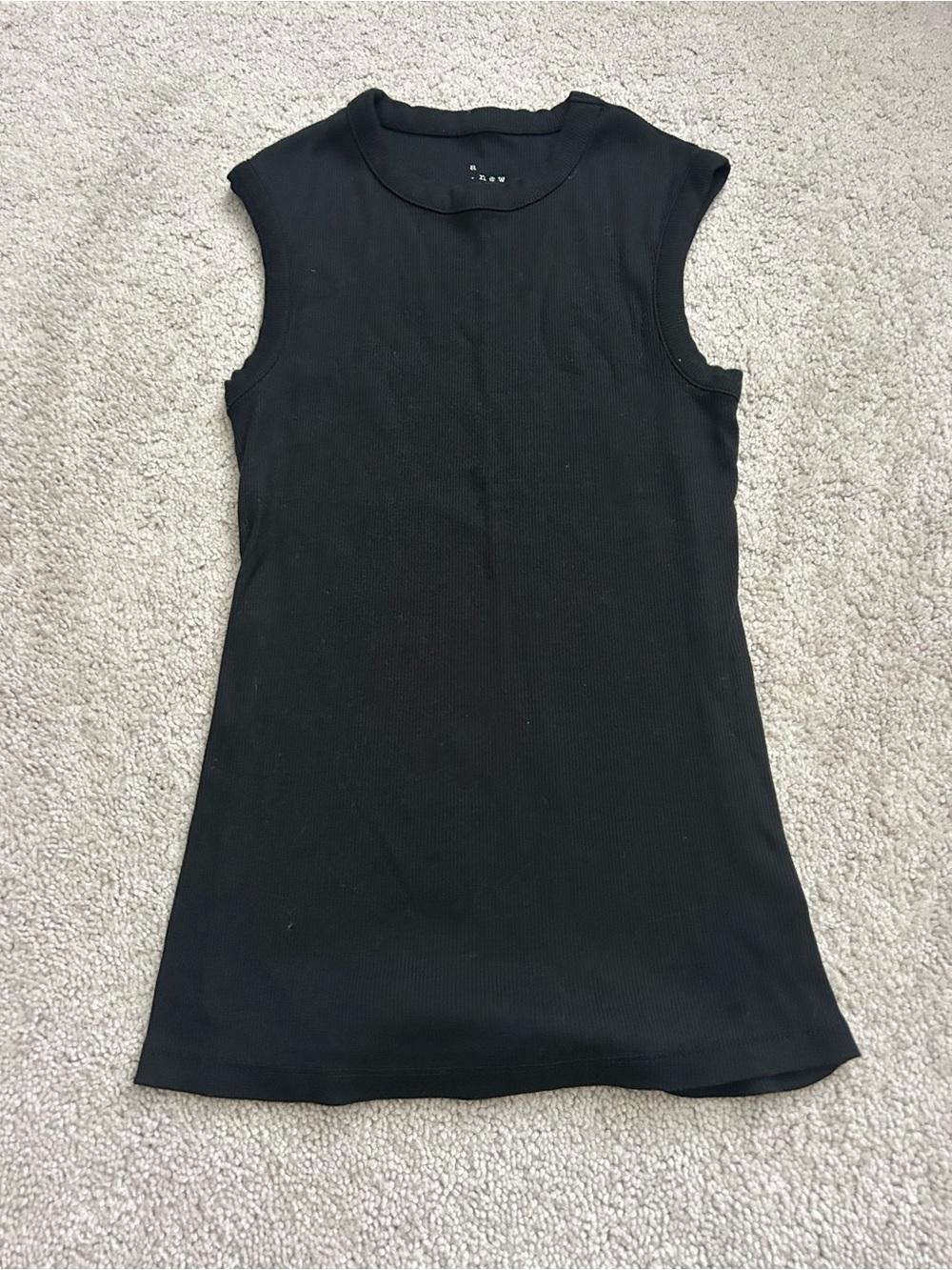 a new day Black Ribbed Sleeveless Tank Top